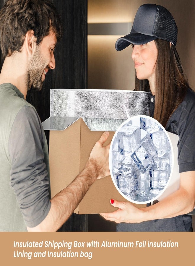 YSSOA 4 Pack Insulated Shipping Boxes with Aluminum Foil Liner,Thermal Insulation Cold Pack Shipping Boxes for Frozen, Reusable Styrofoam Cooler Box, Small Mailing Box, 6’’X5’’X9’’ - Image 2