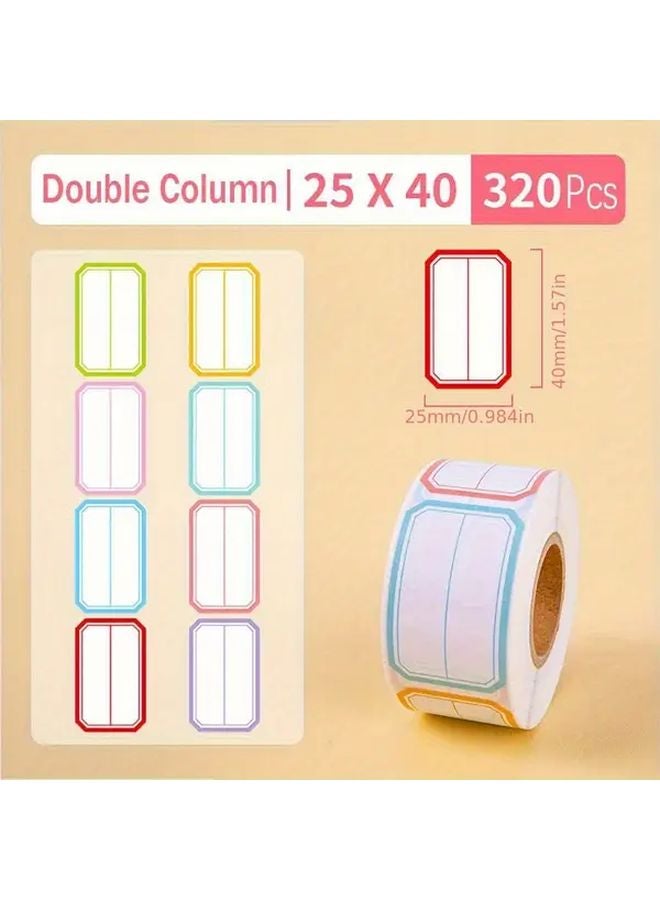 25x40mm 320Pcs Double Column Name Stickers Colorful Handwritten Label Tags - Image 1