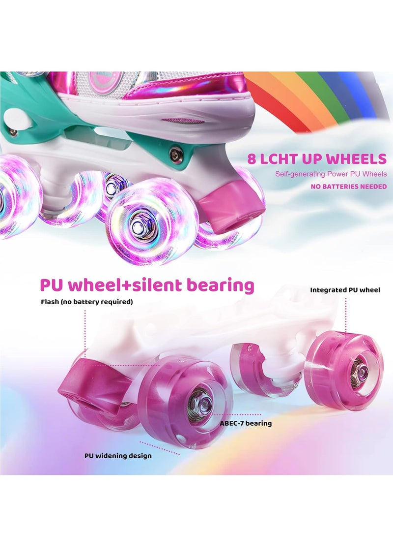 Bluejw Double Row Roller Skates for Kids Adjustable Size Breathable Design Fun Outdoor Sports Activity for Children Boys and Girls Four Wheel Roller Skating Shoes Size Available Small and Medium - Image 5