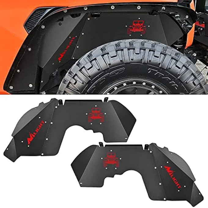 ريحني غطاء عجلة الرفرف الداخلية الأمامية مناسب 20182024 لدراجة JL JL JL JT JT 4 Door وبابين واقيات رذاذ من طراز BoltOn Unlimited - Image 2