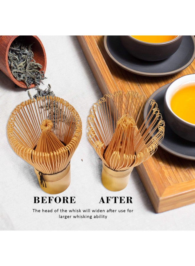 BambooMN Matcha Whisk Set - Golden Chasen (Tea Whisk) + Chashaku (Hooked Bamboo Scoop) + Tea Spoon - 1 Set - Premium Matcha Set to Prepare a Traditional Cup of Matcha - Image 5