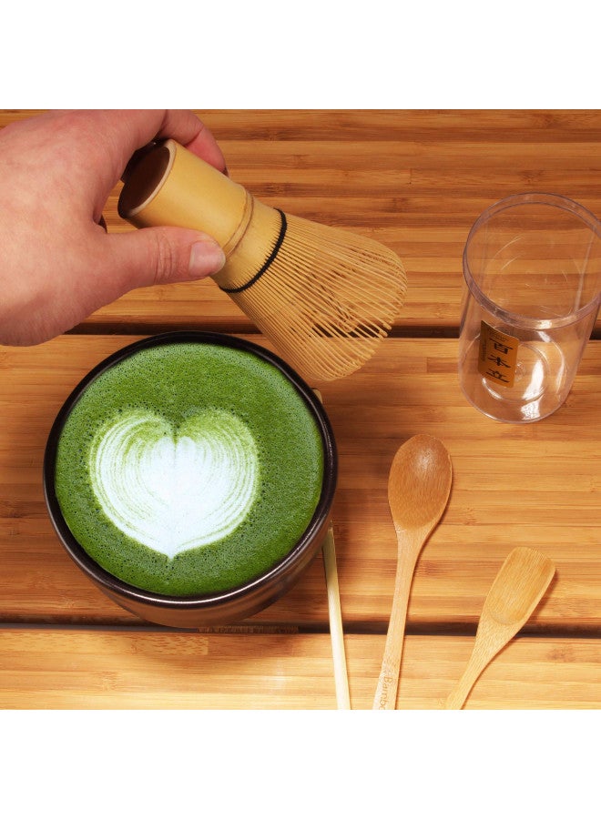 BambooMN Matcha Whisk Set - Golden Chasen (Tea Whisk) + Chashaku (Hooked Bamboo Scoop) + Tea Spoon - 1 Set - Premium Matcha Set to Prepare a Traditional Cup of Matcha - Image 3