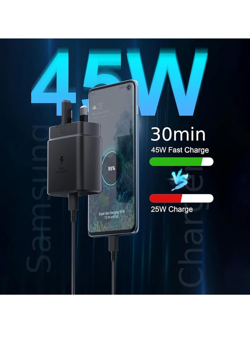 ELTRAZONE Samsung 45W Fast Charger Type-C with 2PCS 5FT USB-C Cables – Black - Image 2