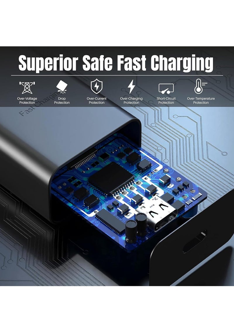 ELTRAZONE Samsung 45W Fast Charger Type-C with 2PCS 5FT USB-C Cables – Black - Image 3