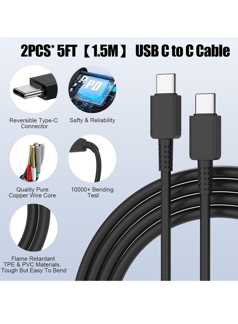 ELTRAZONE Samsung 45W Fast Charger Type-C with 2PCS 5FT USB-C Cables – Black - Image 4