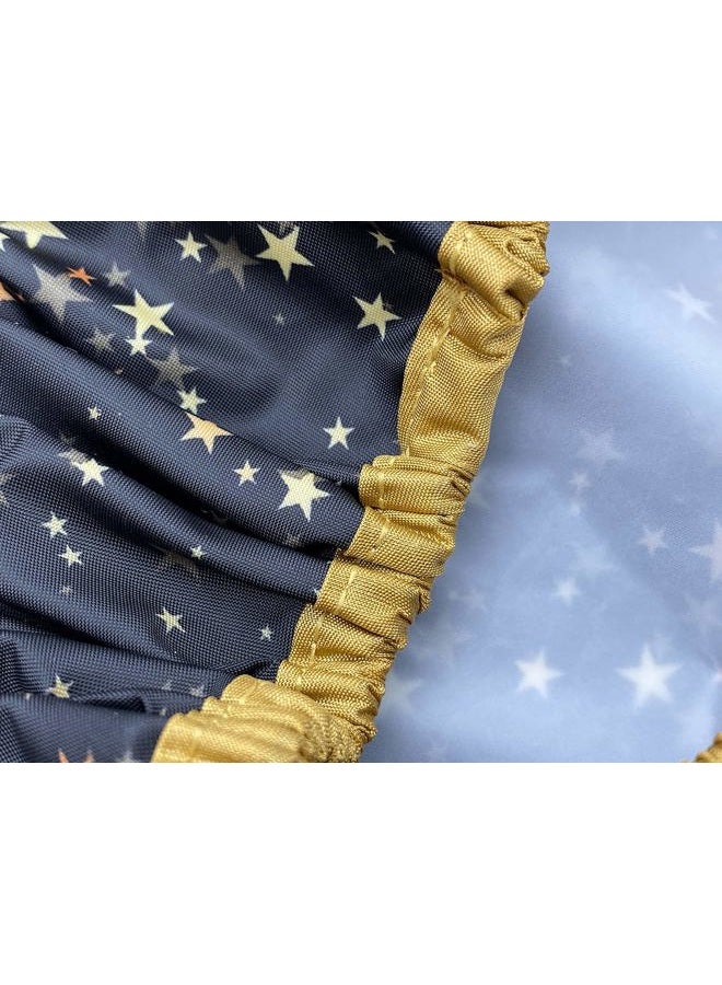 Betty Dain Reusable Shower Cap & Bath Cap & Lined, Oversized Waterproof Shower Caps Large Designed for all Hair Lengths with PEVA Lining & Elastic Band Stretch Hem Hair Hat - Fashionista Starry Nights - Image 2