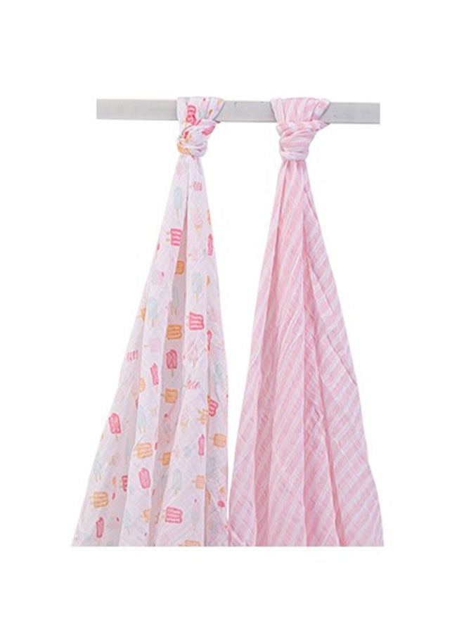 Little Treasure Muslin Swaddle Blanket 2 Piece Icecream  - Image 1
