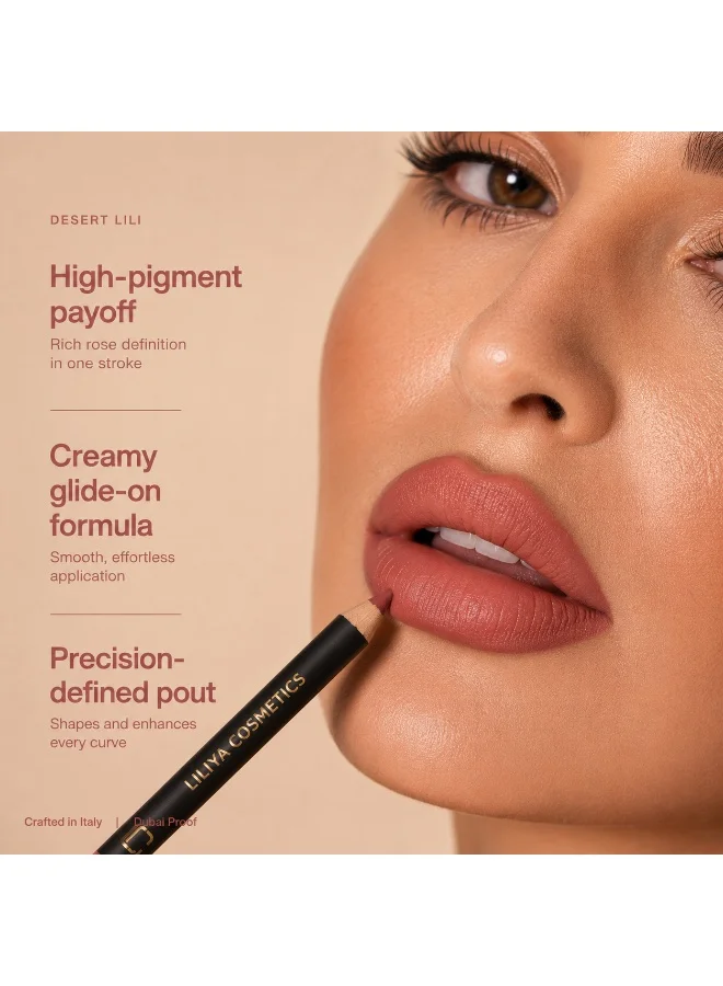 Liliya Cosmetics Long Wear Lip Liner Pencil Smooth Application – Desert Lili