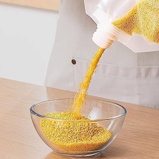 ELEGAR Grain Moistureproof Sealed Bag 5pcs Stand Up Food Storage Pouches Reusable Grain Storage Bags with Portable Handle for Beans Grains rice coffee sugaretc - Image 2