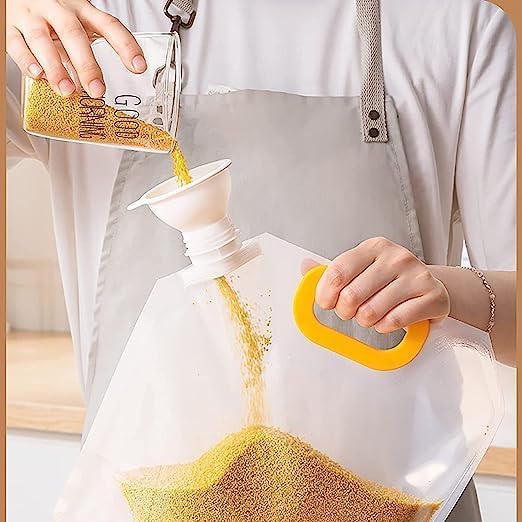 ELEGAR Grain Moistureproof Sealed Bag 5pcs Stand Up Food Storage Pouches Reusable Grain Storage Bags with Portable Handle for Beans Grains rice coffee sugaretc - Image 3