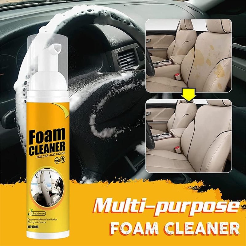 Multipurpose Foam Cleaner Spray, Atidottech Foam Cleaner, Interior Lemony Foam Cleaner, All-Purpose Household Cleaners For Car And Kitchen, Powerful Stain Removal Kit (60ML-1PC) - Image 2