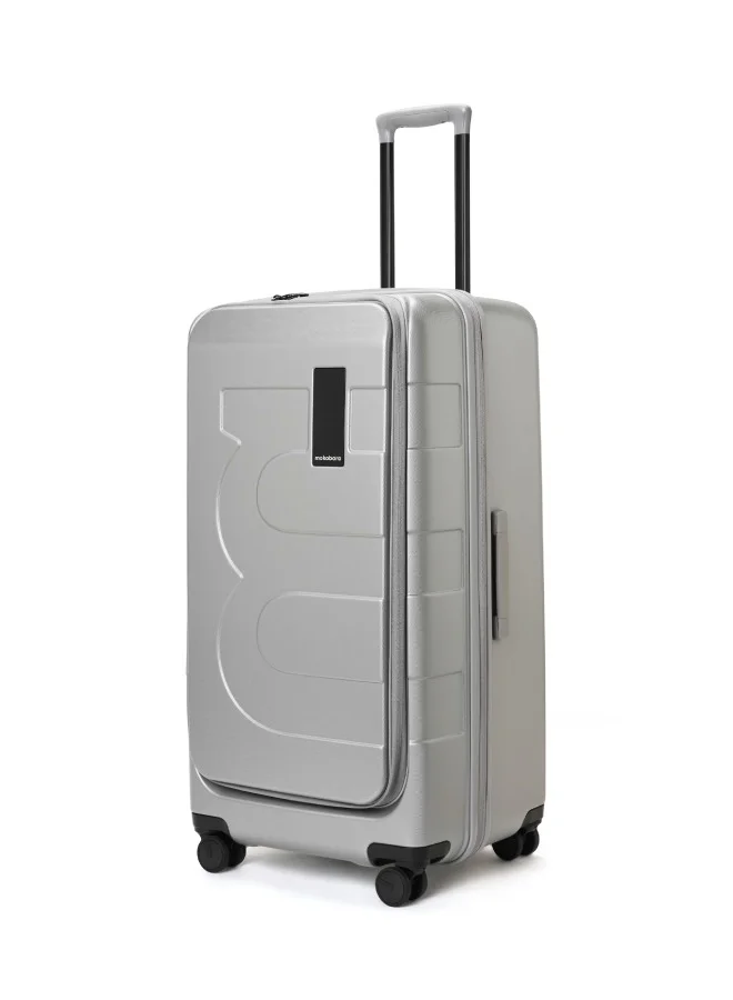 Mokobara The Em Access Trunk Luggage Polycarbonate Large 8 Spinner Wheel Trolly Hardsided Suitcase With Built In Tsa Lock Travel Suitcase (Grey)