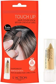 L'Action Paris LAction Paris Touch Up Hair Cover Stick Covers Grey Hair and Discoloured Roots Water Resistant LongLasting Formula for Natural Look Cleanse to Remove Light Brown 4g - Image 1