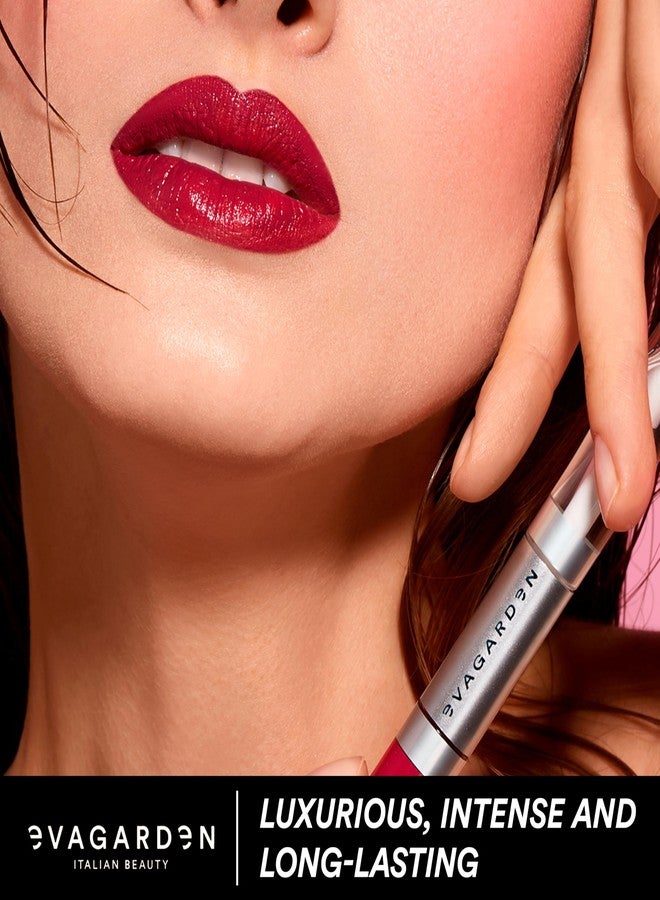 EVAGARDEN Ultra Lasting Lipstick - With Moisturizing Gloss - Long Wear, Perfect Adherence and Color Diffusion - Fast Drying and No-Transfer Effect - Non-Sticky Finish - 717 Crimson Red - 0.13 oz - Image 2