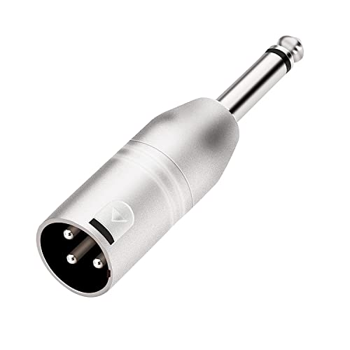 JOMLEY 1/4 inch TS Mono to XLR Male Adapter, Unbalanced Quarter Inch TS Mono to XLR Male Converter Audio Connector - 2 Pack - Image 2