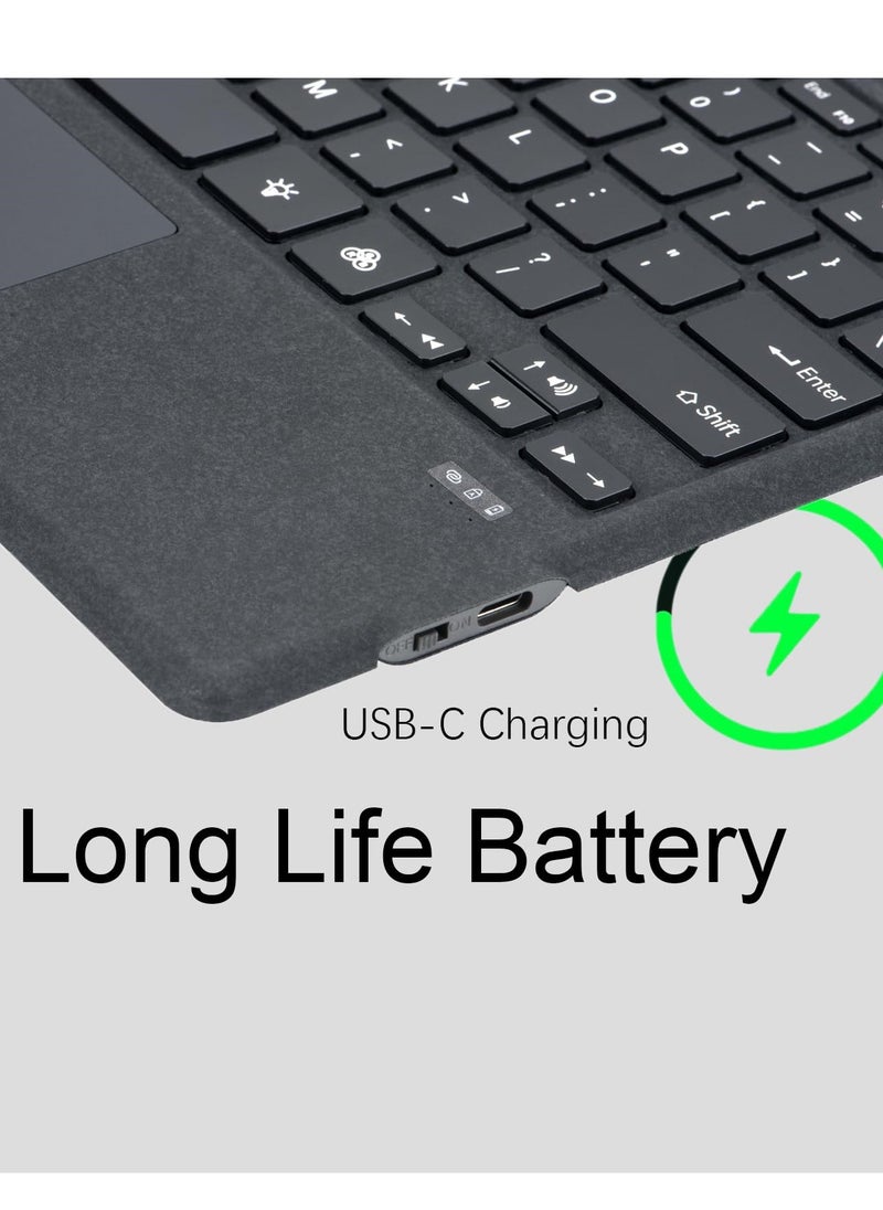 Generic - Tablet Accessories Bluetooth 5.0 Wireless Keyboard w/Touchpad for Microsoft Surface Pro 3/4/5/6/7/7+ Portable Tablet Flip Stand Built in Battery Type-C Charging Keyboard - Image 1