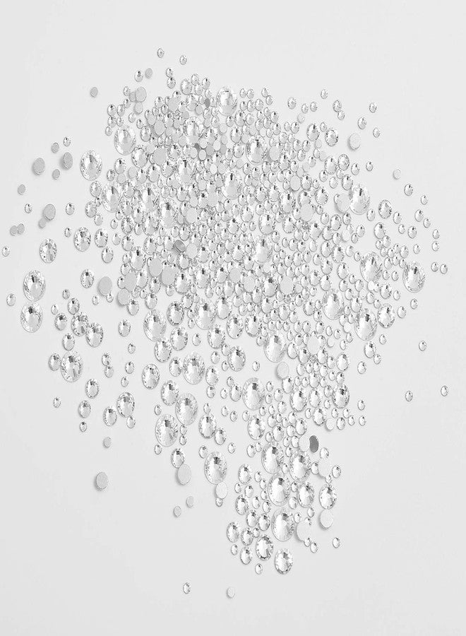 AD Beads 8280PCS Flatback Rhinestones Nail Gems Round Crystal Rhinestones for Crafts Mixed 6 Sizes with Wax Pencil Kit SS3-SS10 (01 Clear) - Image 4