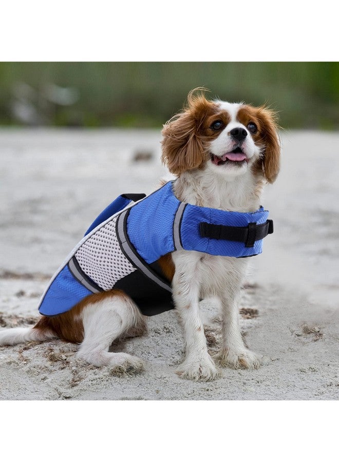 Queenmore Dog Life Jacket Swimming Vest Lightweight High Reflective Pet Lifesaver with Lift Handle, Leash Ring Blue,XS - Image 5