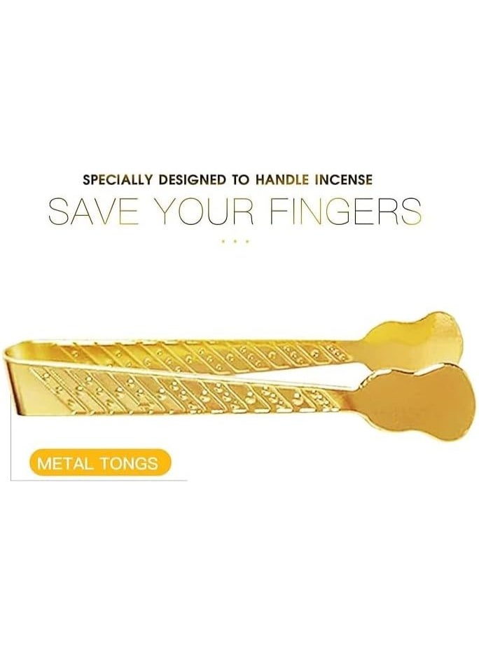 Golden Metal Incense Burner Tongs Small with Good Grip Designed to Handle Incense (4 Pieces)  - Image 4