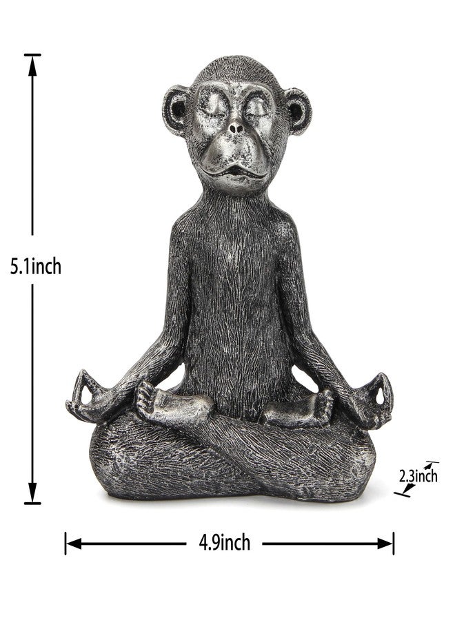 Smadeer Monkey Statue for Home Decoration,Monkey Figurine Sitting in Yoga Pose for Meditation Zen Spiritual Living Room Bedroom Shelf Bookshelf Decor Accents,Cute Animal Gifts,Small Holiday Ornament - Image 3
