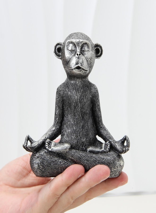 Smadeer Monkey Statue for Home Decoration,Monkey Figurine Sitting in Yoga Pose for Meditation Zen Spiritual Living Room Bedroom Shelf Bookshelf Decor Accents,Cute Animal Gifts,Small Holiday Ornament - Image 2