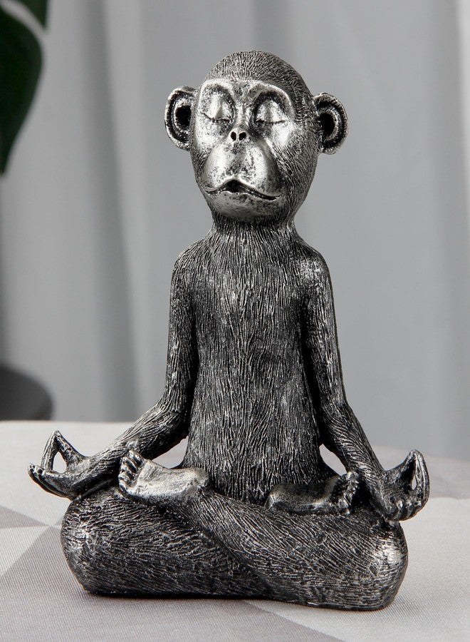 Smadeer Monkey Statue for Home Decoration,Monkey Figurine Sitting in Yoga Pose for Meditation Zen Spiritual Living Room Bedroom Shelf Bookshelf Decor Accents,Cute Animal Gifts,Small Holiday Ornament - Image 5