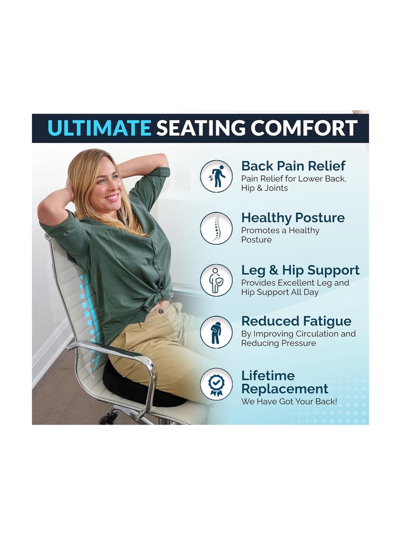 ComfiLife Gel Enhanced Seat Cushion - Non-Slip Orthopedic Gel & Memory Foam Coccyx Cushion for Tailbone Pain - Office Chair Car Seat Cushion - Sciatica & Back Pain Relief (Black) - Image 3