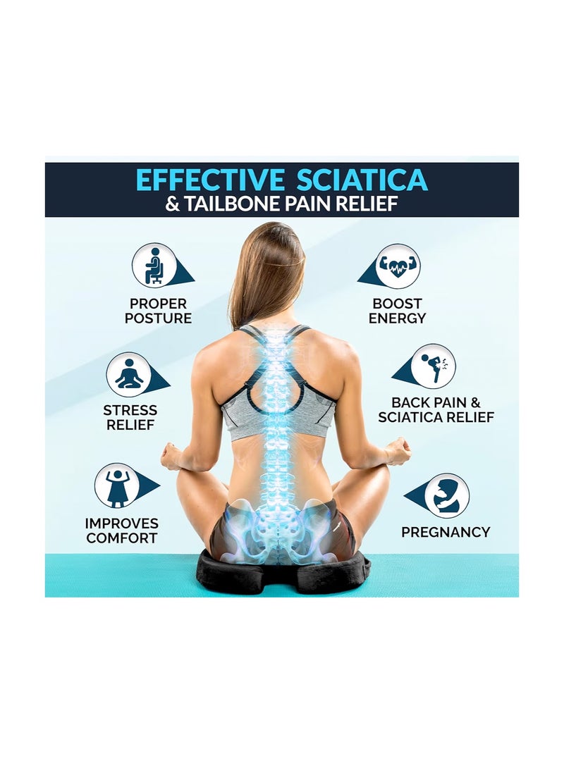ComfiLife Gel Enhanced Seat Cushion - Non-Slip Orthopedic Gel & Memory Foam Coccyx Cushion for Tailbone Pain - Office Chair Car Seat Cushion - Sciatica & Back Pain Relief (Black) - Image 5