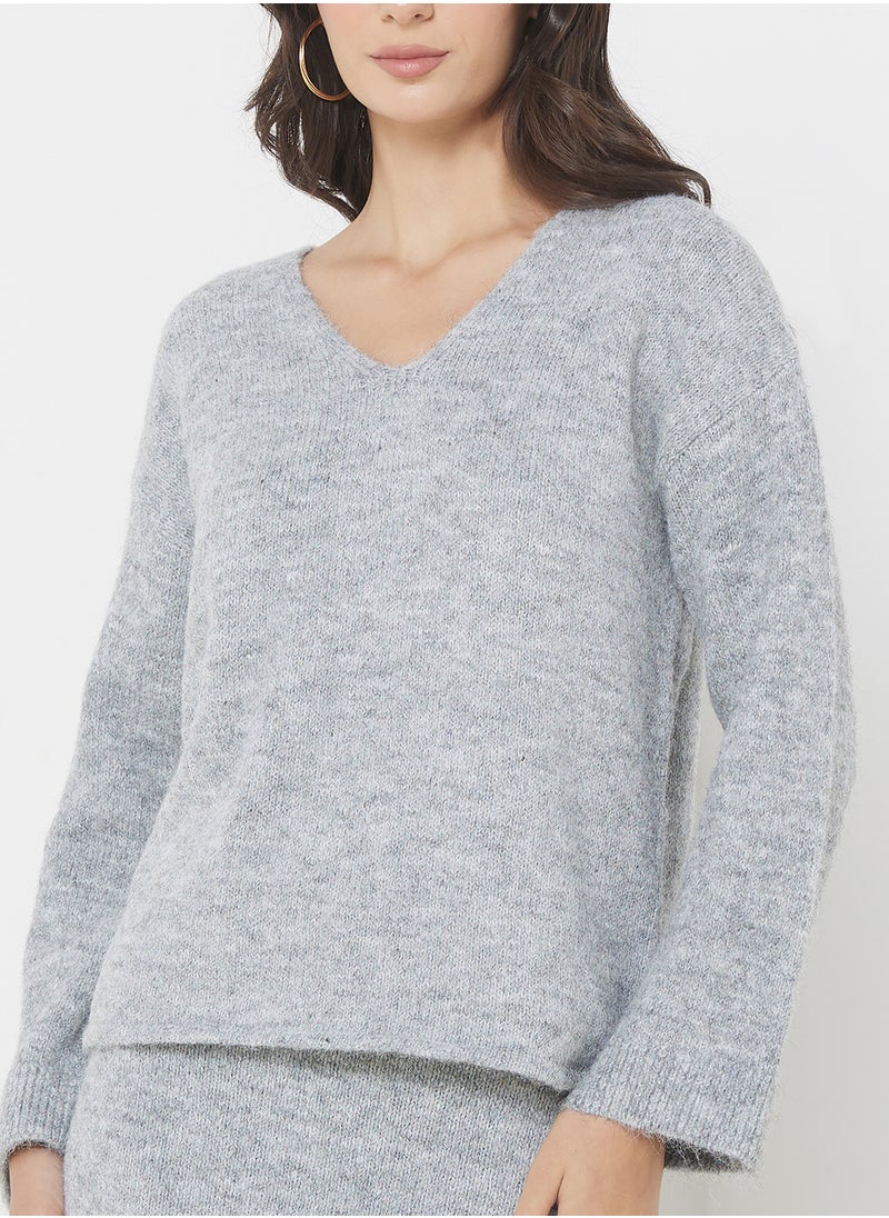 4th & Reckless V-Neck Brushed Sweater  - Image 3