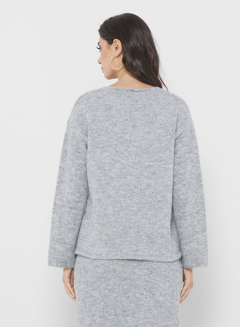 4th & Reckless V-Neck Brushed Sweater - Image 2