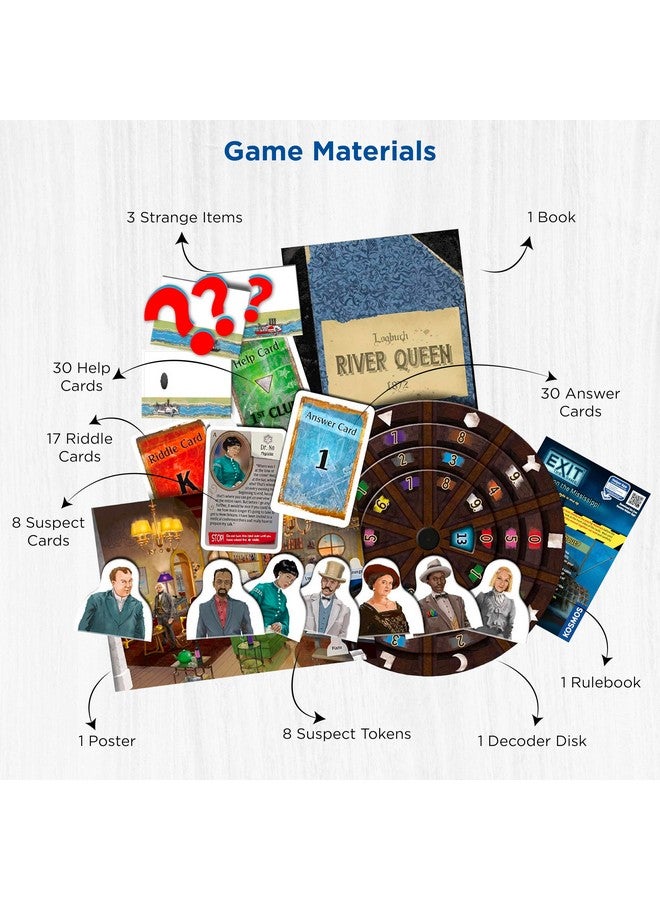 Thames & Kosmos ثيمز وكوسموس إكزيت: سرقة على نهر المسيسيبي | لعبة غرفة الهروب في صندوق | إكزيت: اللعبة لعبة كوسموس | تجربة غرفة الهروب المنزلية المناسبة للعائلة، قائمة على البطاقات لـ 1 إلى 4 لاعبين، أعمار 12 وما فوق - Image 3