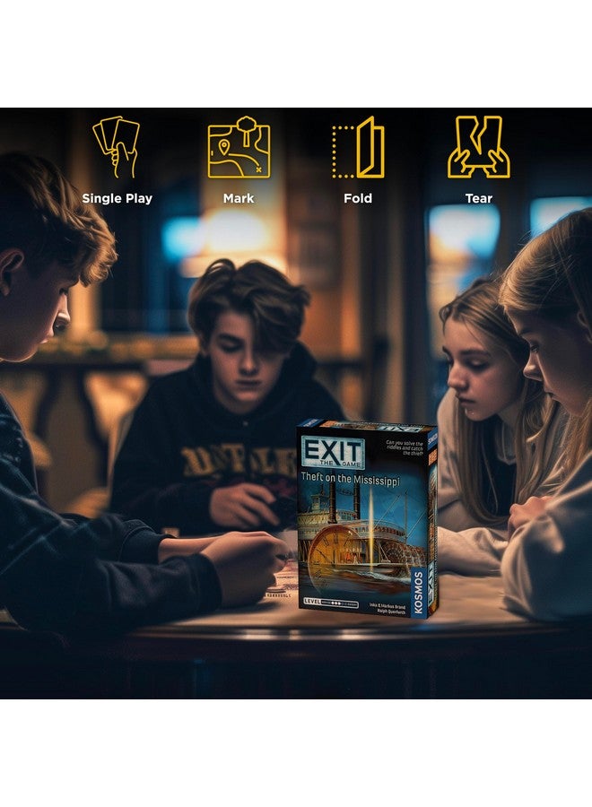 Thames & Kosmos ثيمز وكوسموس إكزيت: سرقة على نهر المسيسيبي | لعبة غرفة الهروب في صندوق | إكزيت: اللعبة لعبة كوسموس | تجربة غرفة الهروب المنزلية المناسبة للعائلة، قائمة على البطاقات لـ 1 إلى 4 لاعبين، أعمار 12 وما فوق - Image 4