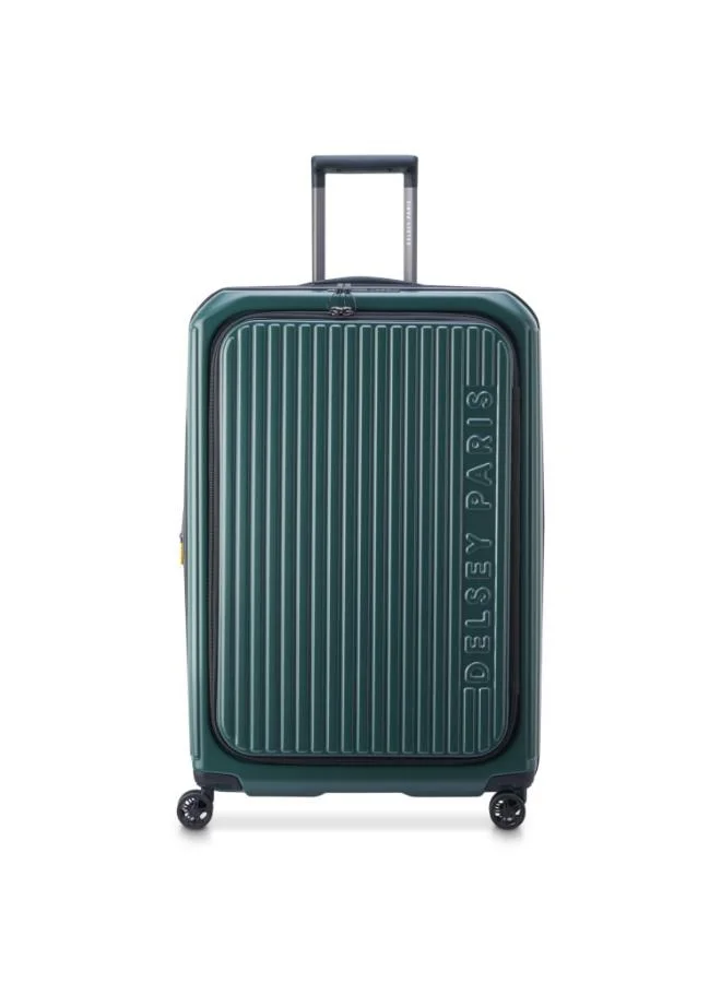 DELSEY Paris Securtime Zip 77 cm Top Opening 4-Wheel Expandable Suitcase - Deep Green