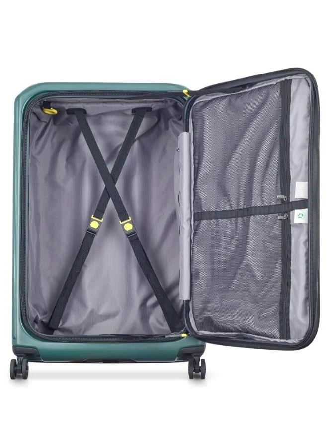 DELSEY Paris Securtime Zip 77 cm Top Opening 4-Wheel Expandable Suitcase - Deep Green