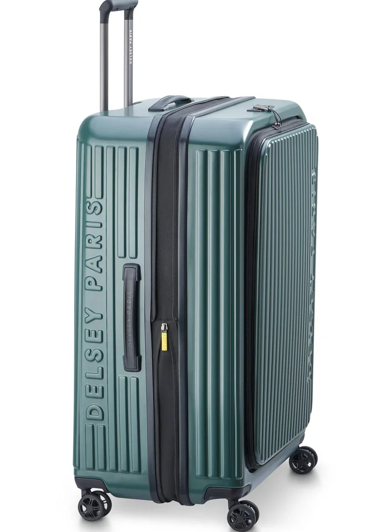 DELSEY Paris  securtime zip 2.0 - 77 cm top opening medium 4-double wheeled expandable check-in luggage trolley - deep green  | Best Price UAE