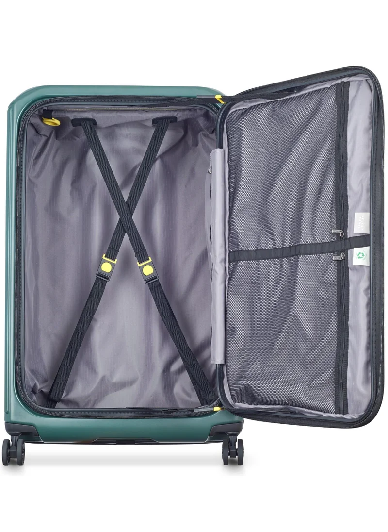 DELSEY Paris  securtime zip 2.0 - 77 cm top opening medium 4-double wheeled expandable check-in luggage trolley - deep green  | Best Price UAE