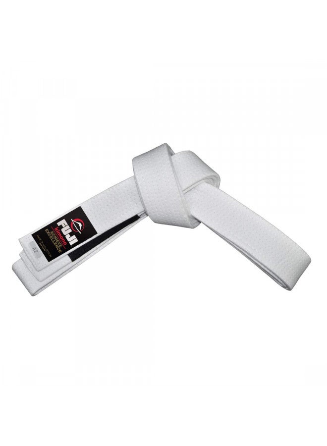 Fuji FUJI Kids Brazilian Jiu Jitsu Belt with Rank Bar, BJJ Belt for Children, White, Size C0 - Image 1