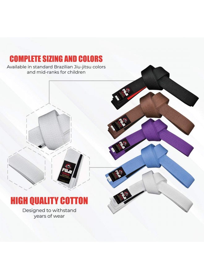 Fuji FUJI Kids Brazilian Jiu Jitsu Belt with Rank Bar, BJJ Belt for Children, White, Size C0 - Image 2
