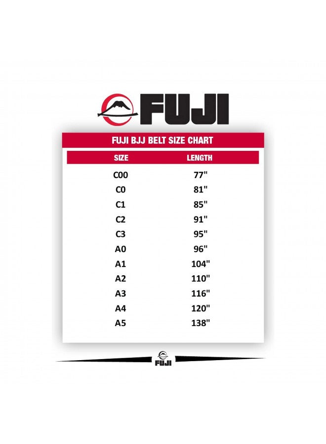 Fuji FUJI Kids Brazilian Jiu Jitsu Belt with Rank Bar, BJJ Belt for Children, White, Size C0 - Image 4