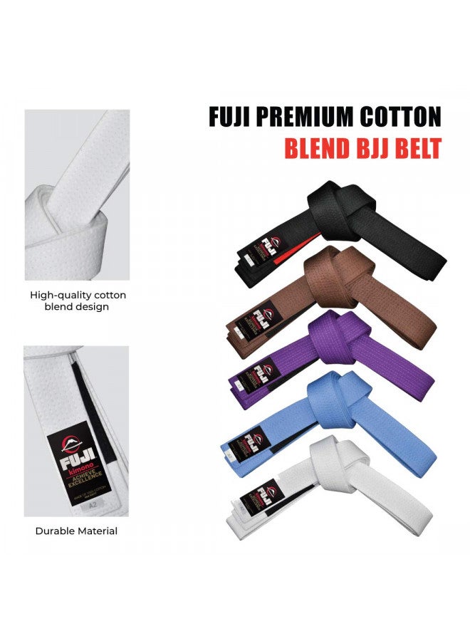 Fuji FUJI Kids Brazilian Jiu Jitsu Belt with Rank Bar, BJJ Belt for Children, White, Size C0 - Image 3