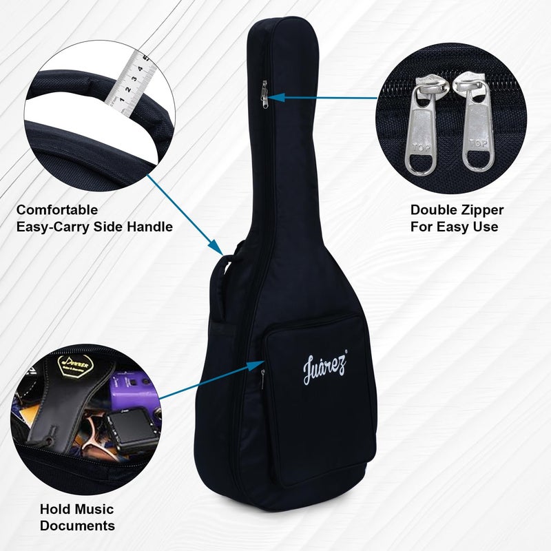 Juarez JRGB90 Acoustic Guitar Bag Compatible With 38; 39; 40; 41; Inches Guitar Like - Fender; Yamaha; Cort; Ibanez; Xtag; Ashton; Kadence; Vault; Givson other Brands. (Black) - Image 4