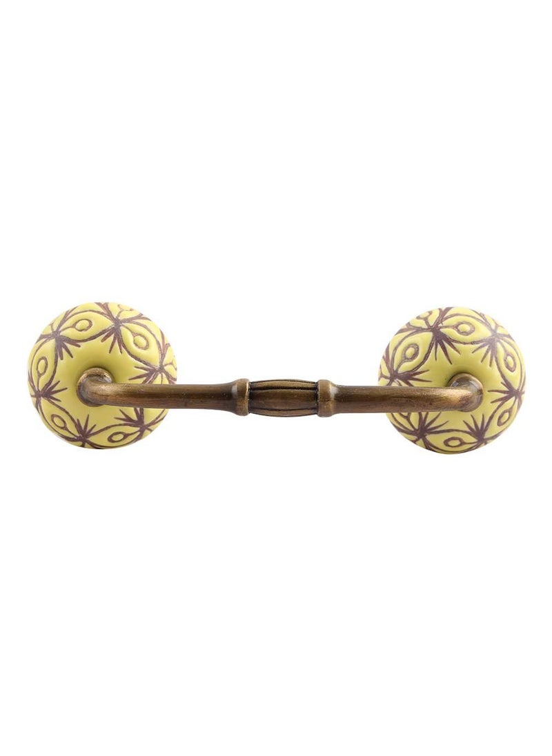 Indian-Shelf IndianShelf 1 Pack Yellow Decorative Drawer Pulls Unique Cabinet Handles for Door Dresser Antique Hardware 6 Hole to Hole BH256 CK1437 