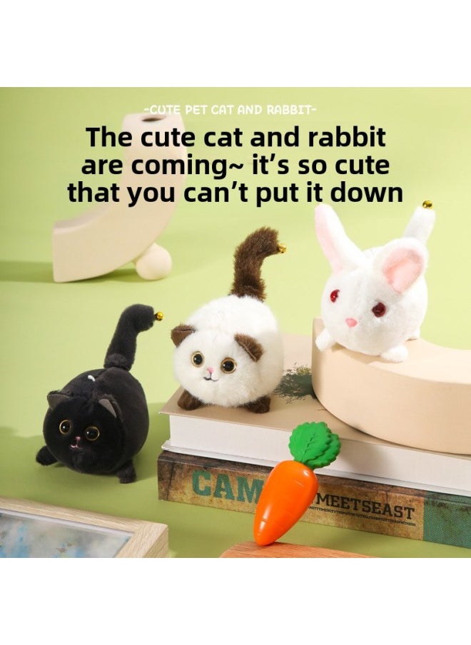 Generic - Wagging Tail Cat White Rabbit Le Jier Plush Rope Toy Doll Doll Pendant Couple Keychain Wholesale-Specifications:[Need Key Chain Version Contact Customer Service]] - Image 1