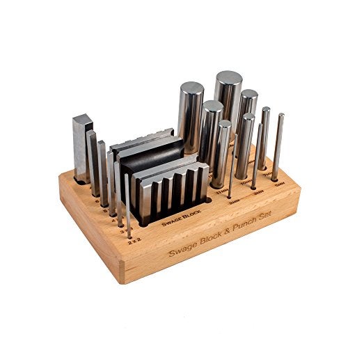 SFC TOOLS Swage Block & Punch Set with Wood Stand - SFC Tools - 25-565 - Image 1