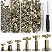 YORANYO 140 Sets Chicago Screws Leather Rivets Kit for Fabric Leather Crafting 6 Sizes Chicago Binding Screws for Decorate and Repair Belt Bag Shoes Purse Pet Collar Clothing Bookbinding Bronze - Image 2