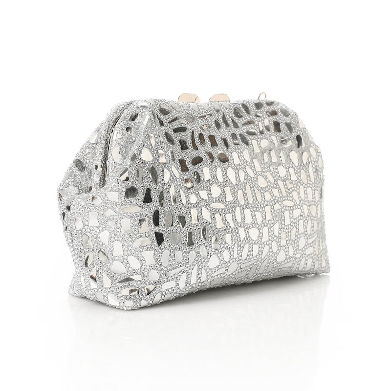 Mr.joe Mosaic Mirror Evening Clutch - Silver - Image 2