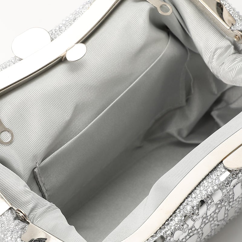 Mr.joe Mosaic Mirror Evening Clutch - Silver - Image 4