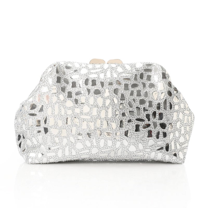 Mr.joe Mosaic Mirror Evening Clutch - Silver - Image 3