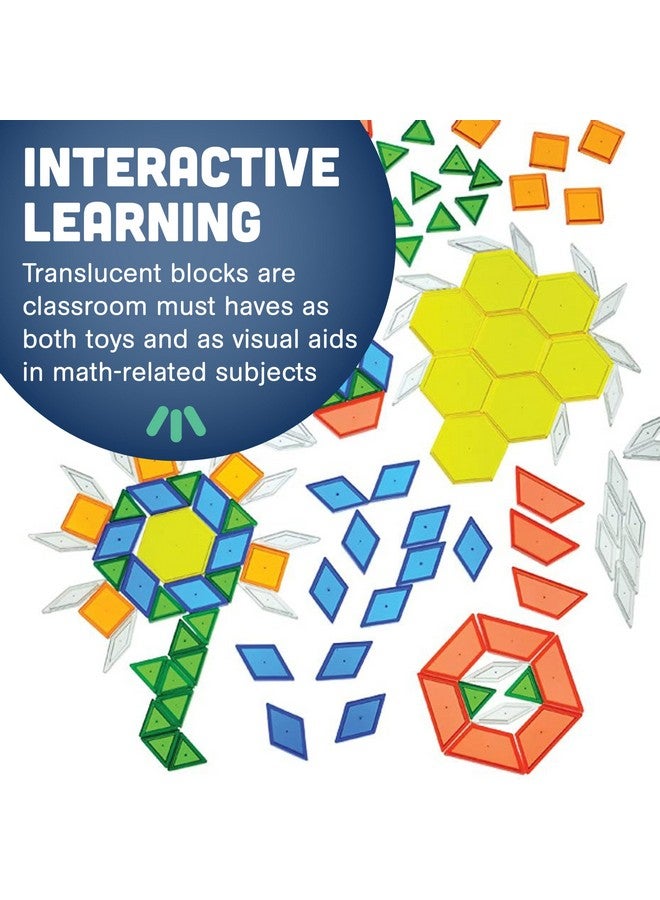 Constructive Playthings Translucent Pattern Blocks, Light Table Manipulatives, STEM Toys, Sensory Play, Create, Build and Design, Color Exploration, Set of 147 Blocks, Toys for Kids 3 Years and Up - Image 4