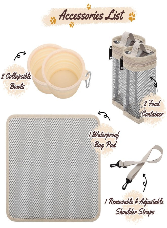 Modoker All-in-One Dog Travel Bag Airline Approved Pet Cat Tote Organizer for Weekend Trips, 2 Bowls, 2 Food Containers & Feeding Mat - Image 5